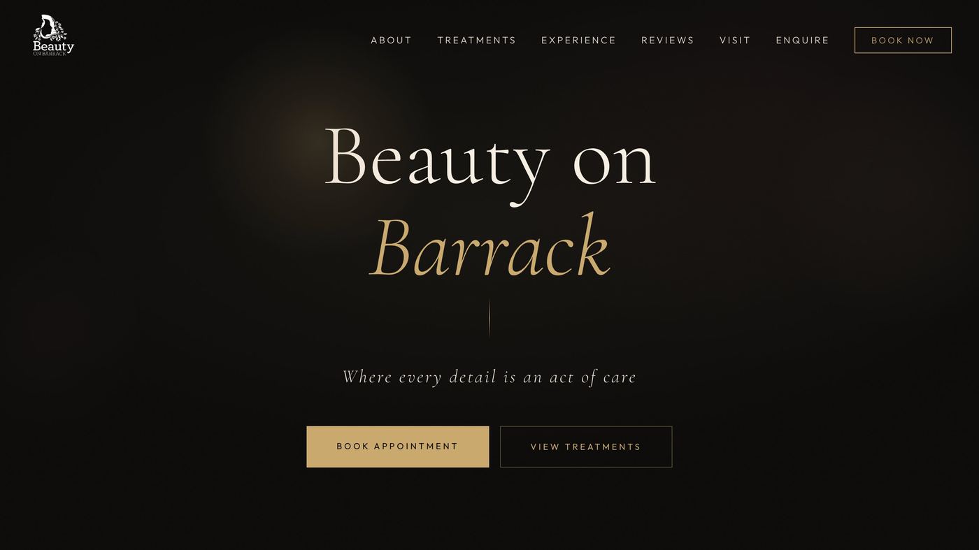 Beauty on Barrack website