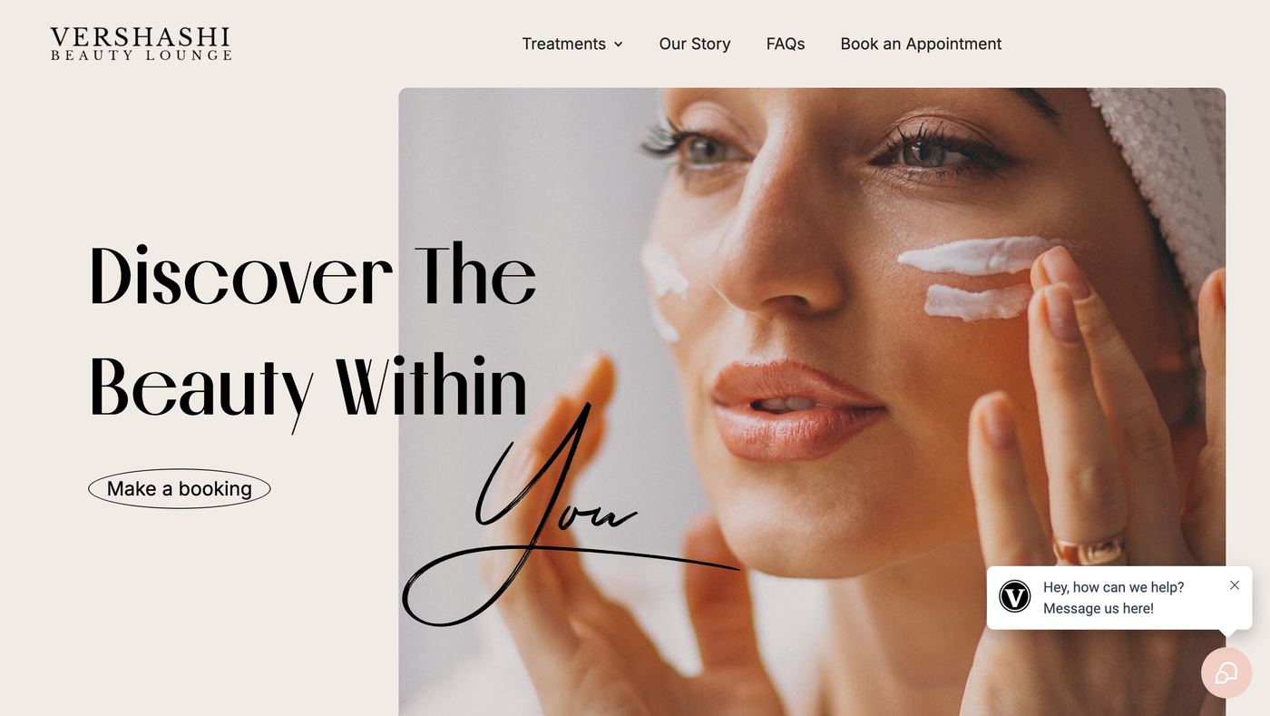 Vershashi Beauty Lounge website